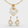 Gorgeous Diva Diamond Pendant & Earring Set (Without Chain)