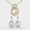 Whirling Beauty Diamond Pendant & Earring Set (Without Chain)