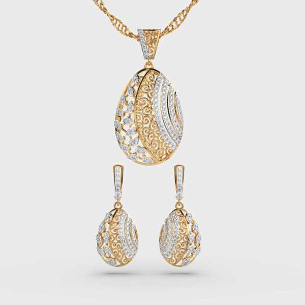 Heritage Reborn Diamond DropPendant & Earring Set (Without Chain)