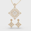 Aztec Beauty Diamond Pendant & Earring Set (Without Chain)