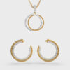 Twisted Loop Diamond Pendant & Earring Set (Without Chain)