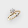 Dainty Flower and Stem Diamond Ring