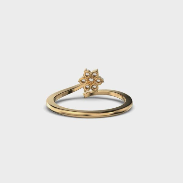 Dainty Flower and Stem Diamond Ring