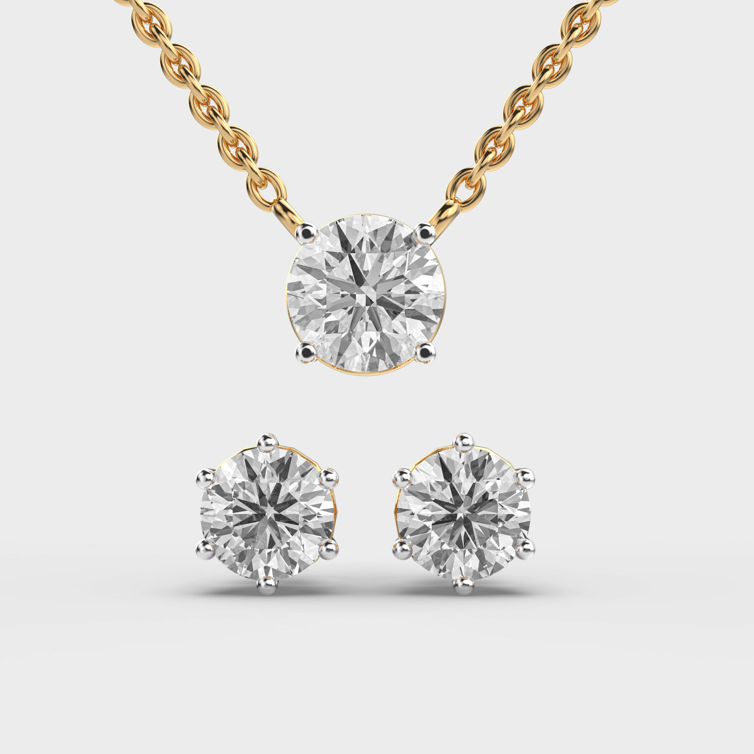 2 Carat Classic Round Solitaire Link Pendant