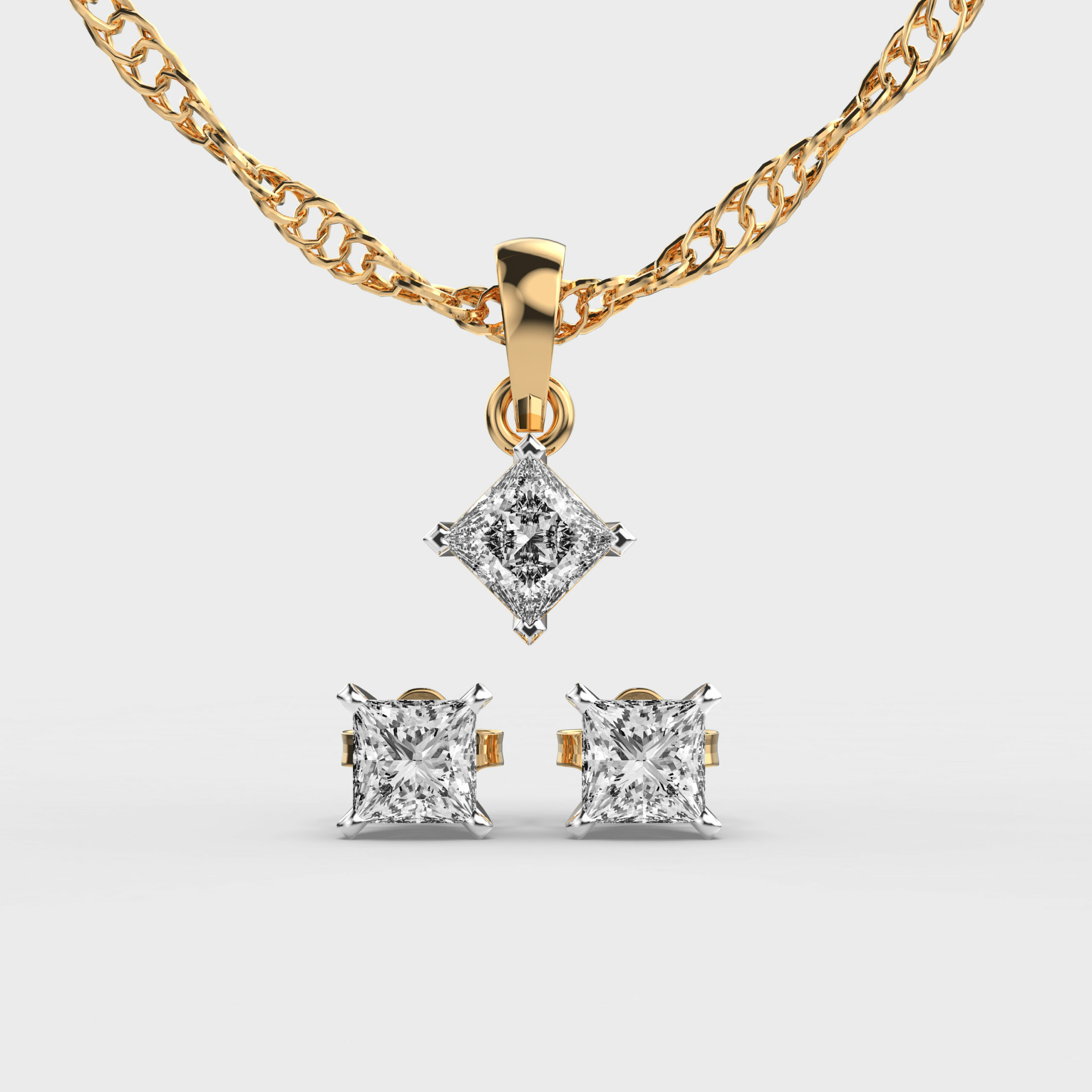 Classic Princess Solitaire Pendant