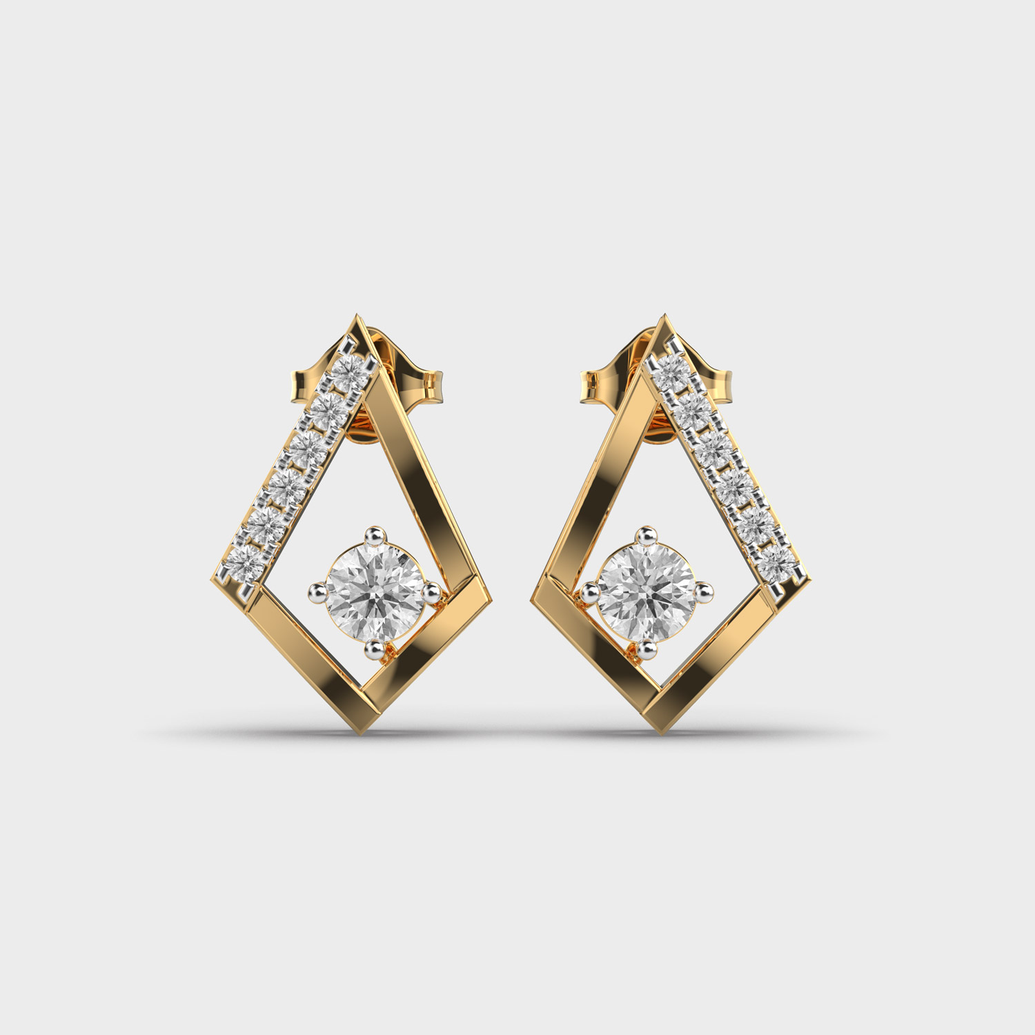 Oblique Jazz Diamond Stud