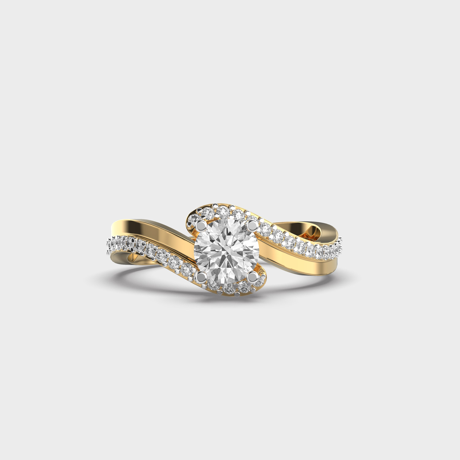 Elegant Wave Diamond Ring