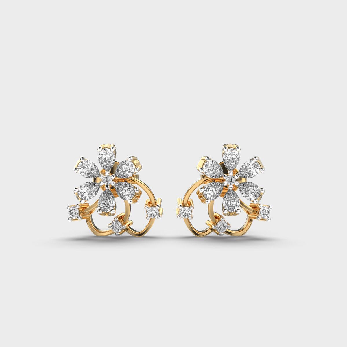 Petite Flora Diamond Earrings/Stud