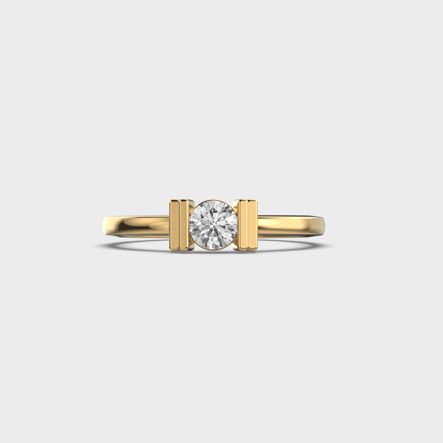 Sandwiched Sparkle Diamond Ring