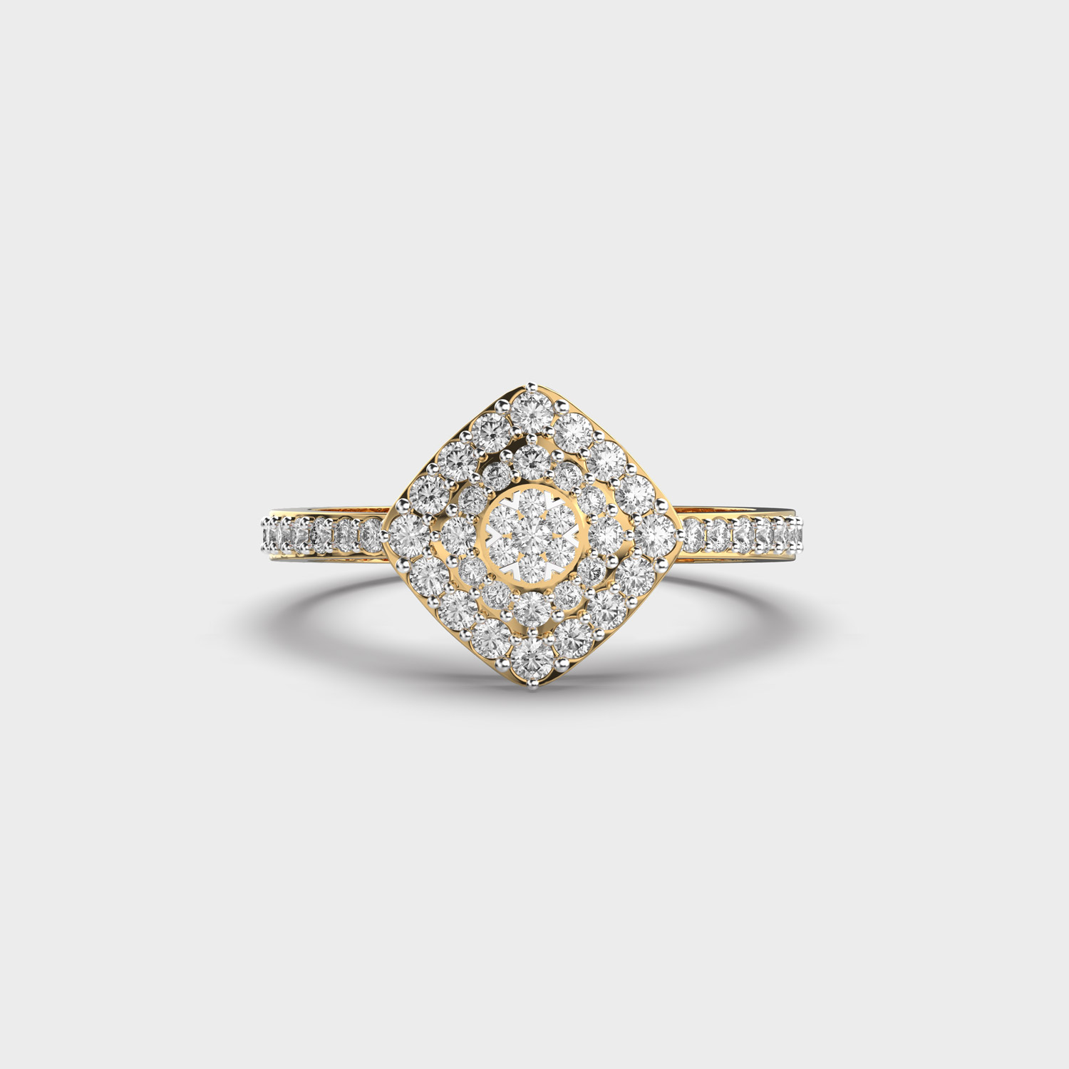 Shimmering Rhombus Diamond Ring