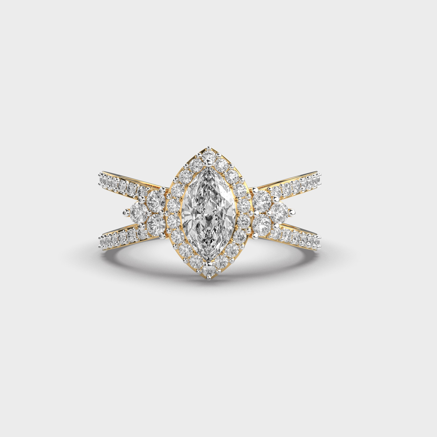 Radiant Eclipse Diamond Ring