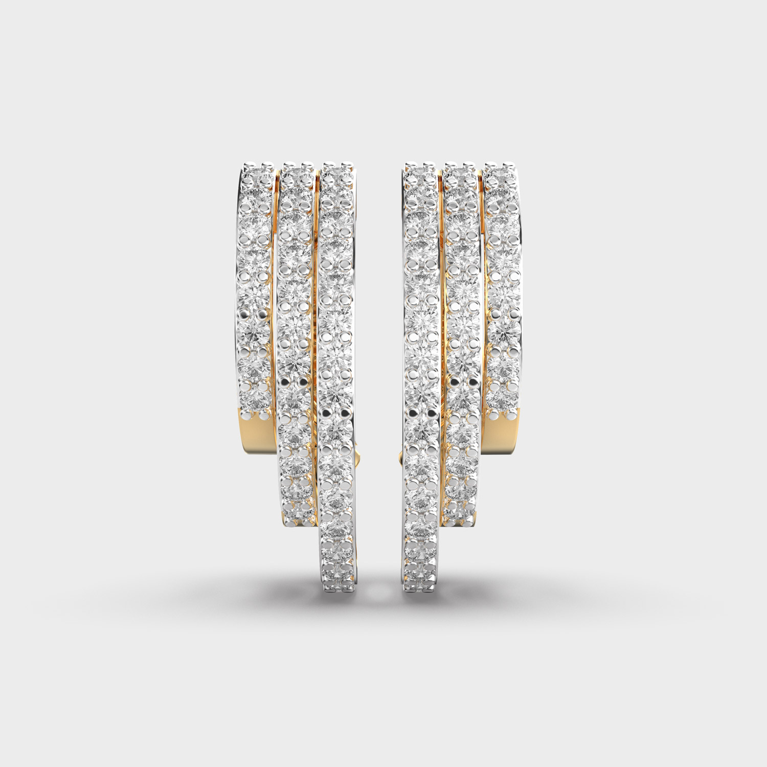 Aligned Lines Diamond Earrings