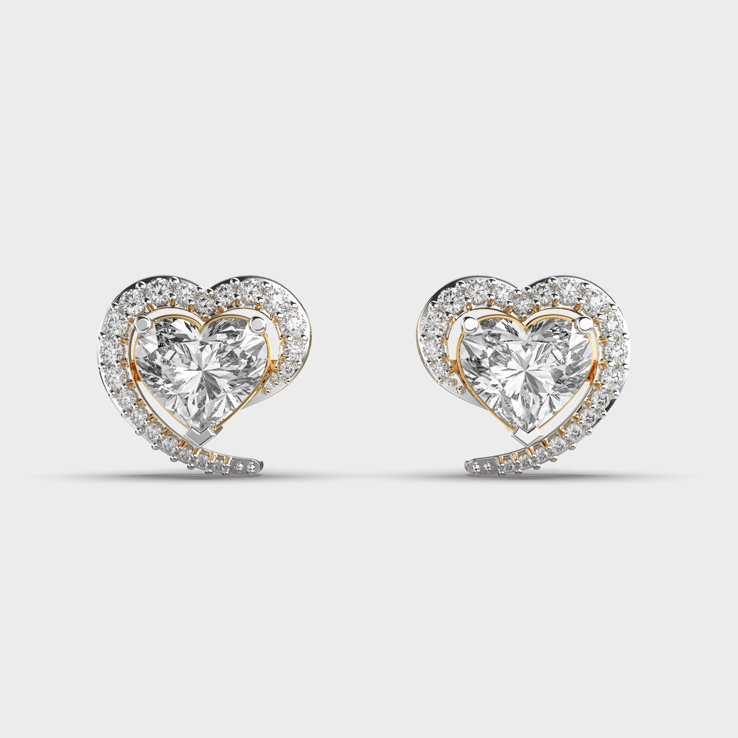 Charming Heart Diamond Studs