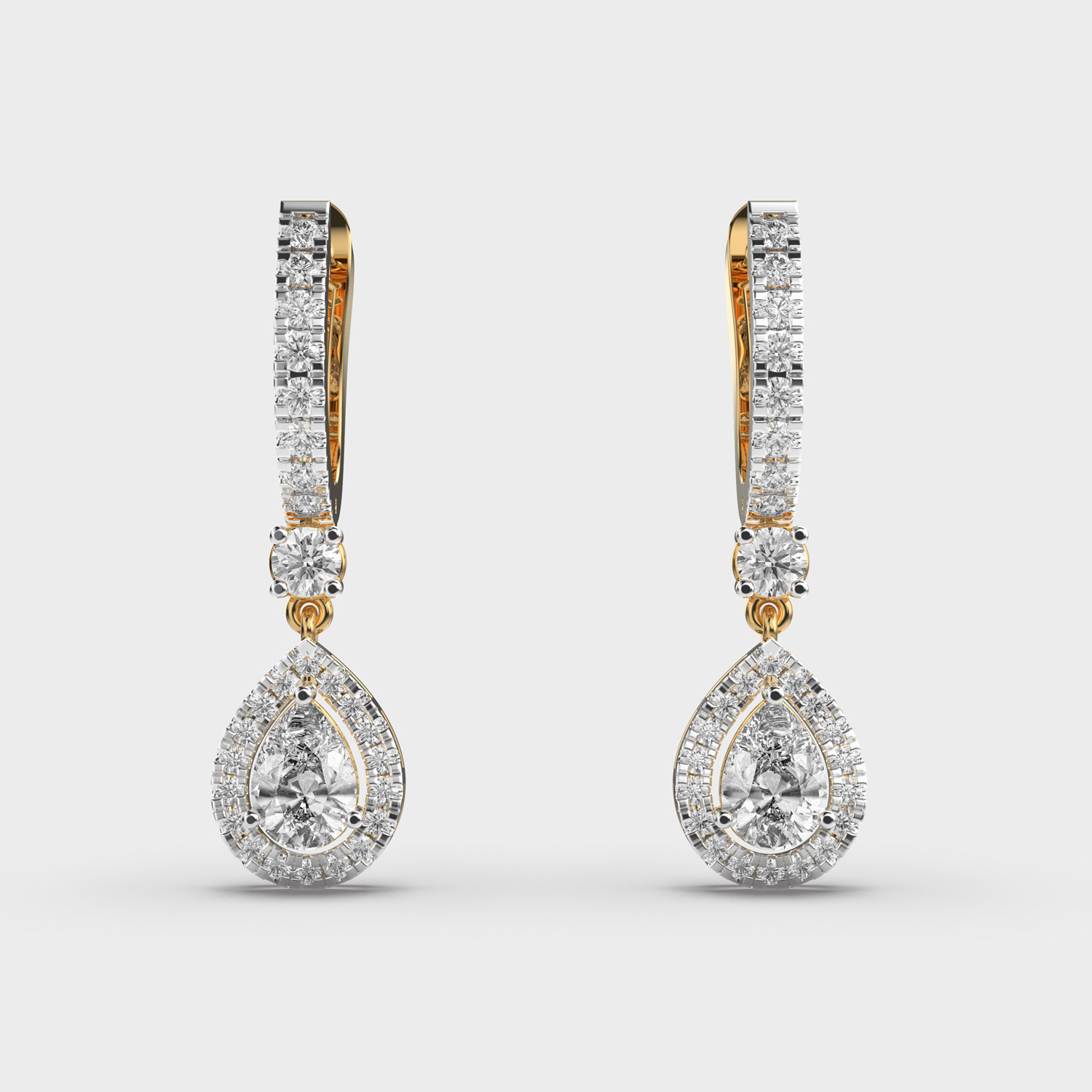 Dangling Drops Diamond Earrings