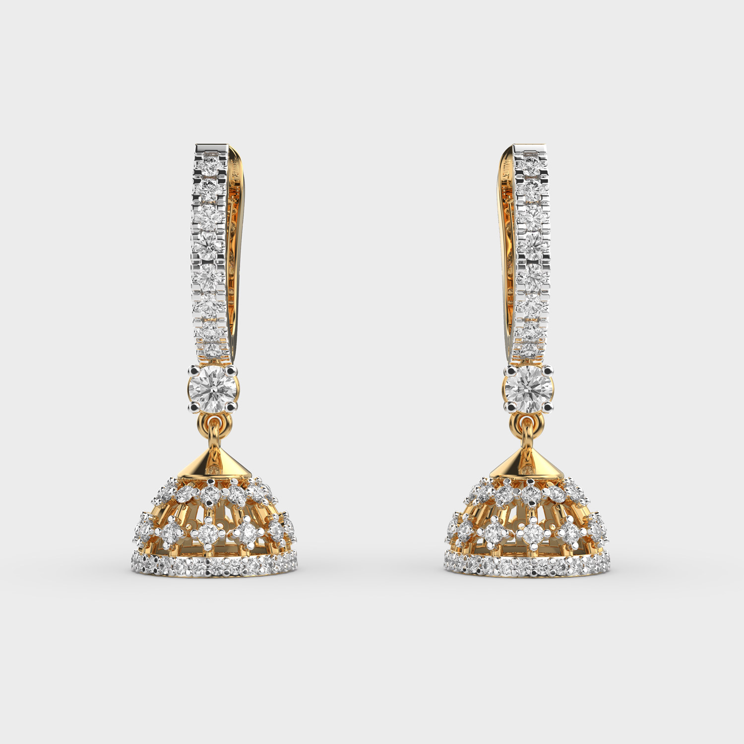 Bareily K Jhumke Diamond Earrings