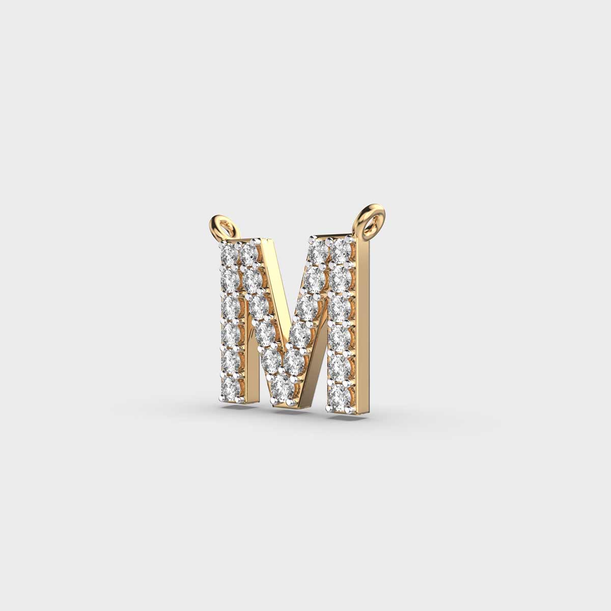 Marvellous &#8216;M&#8217; Diamond Pendant (With Chain)