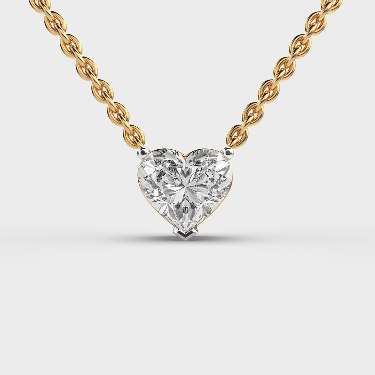 Radiant Heart Diamond Pendant (With Chain)