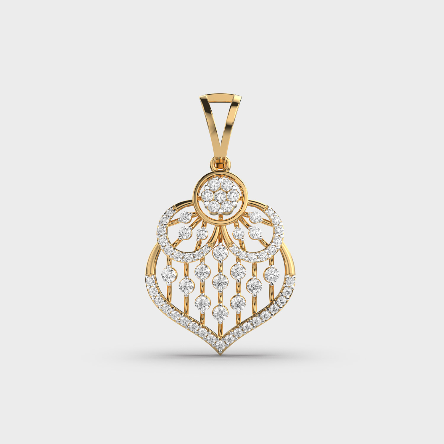 Radiant Cascade Diamond Pendant