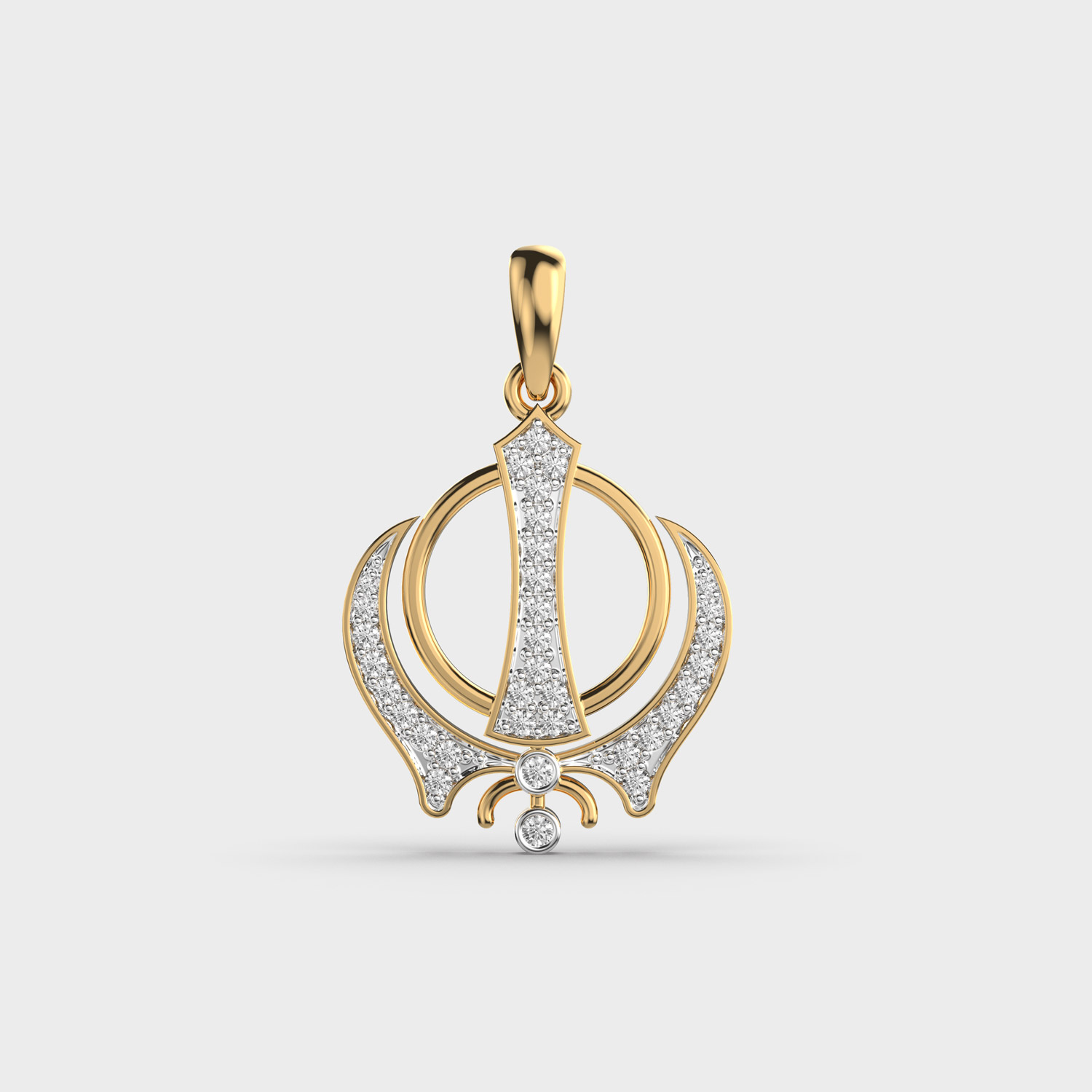 Sikh Khanda Diamond Pendant