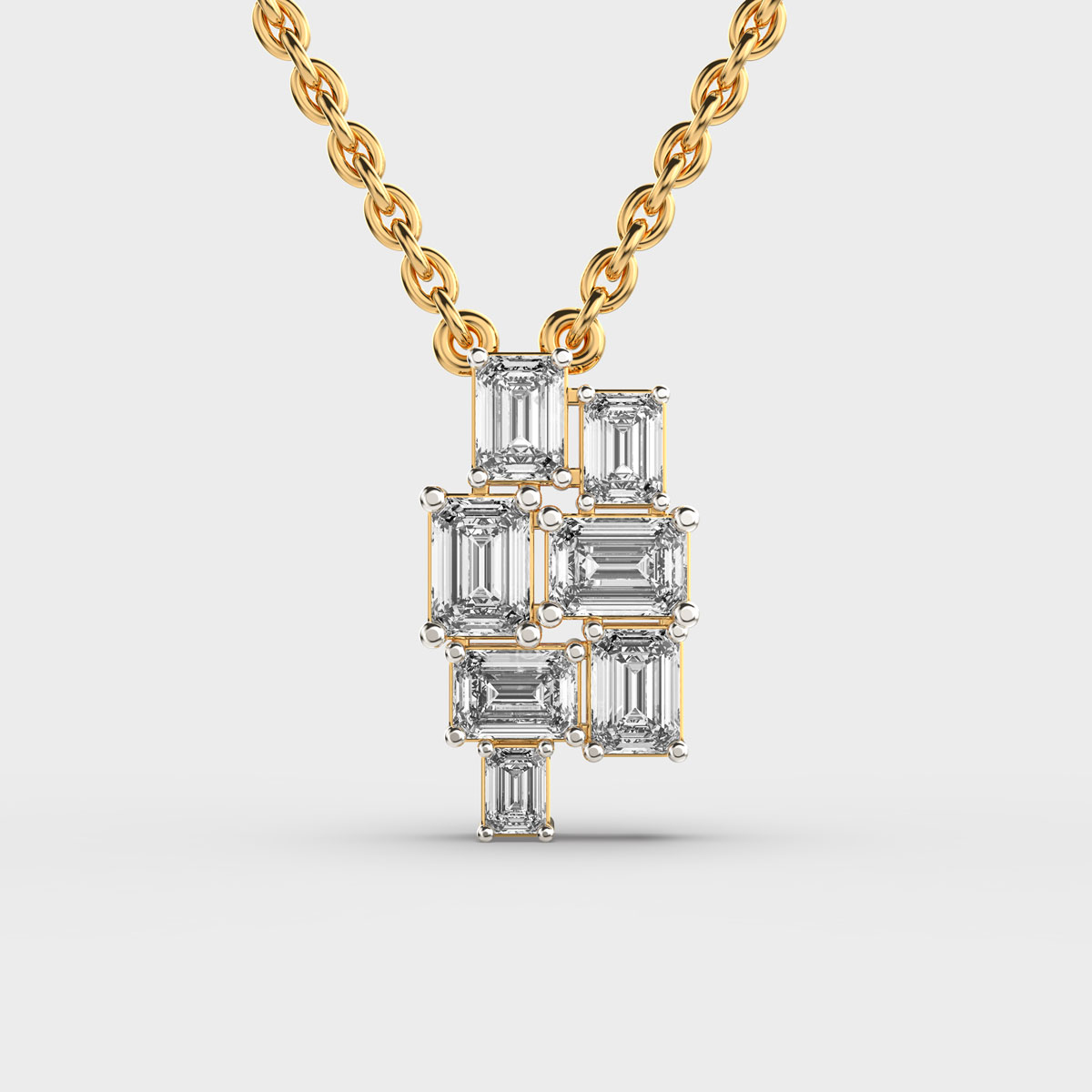 Cluttered Sparkle Diamond Pendant (With Chain)