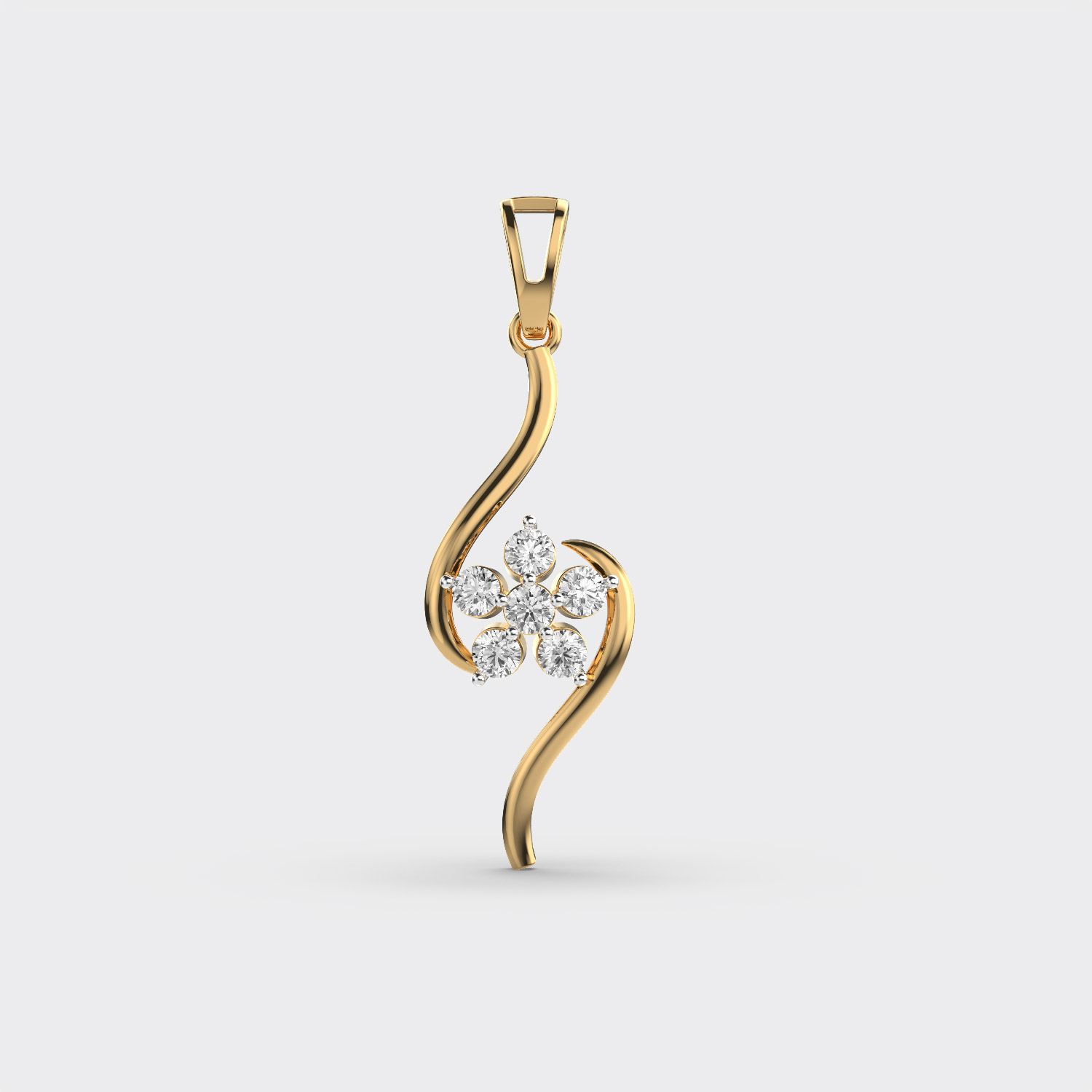 Simple Bloom Diamond Pendant (Without Chain)