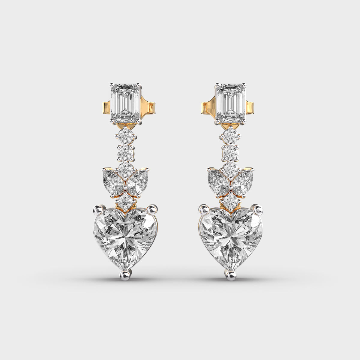 Modern Step Diamond Earrings