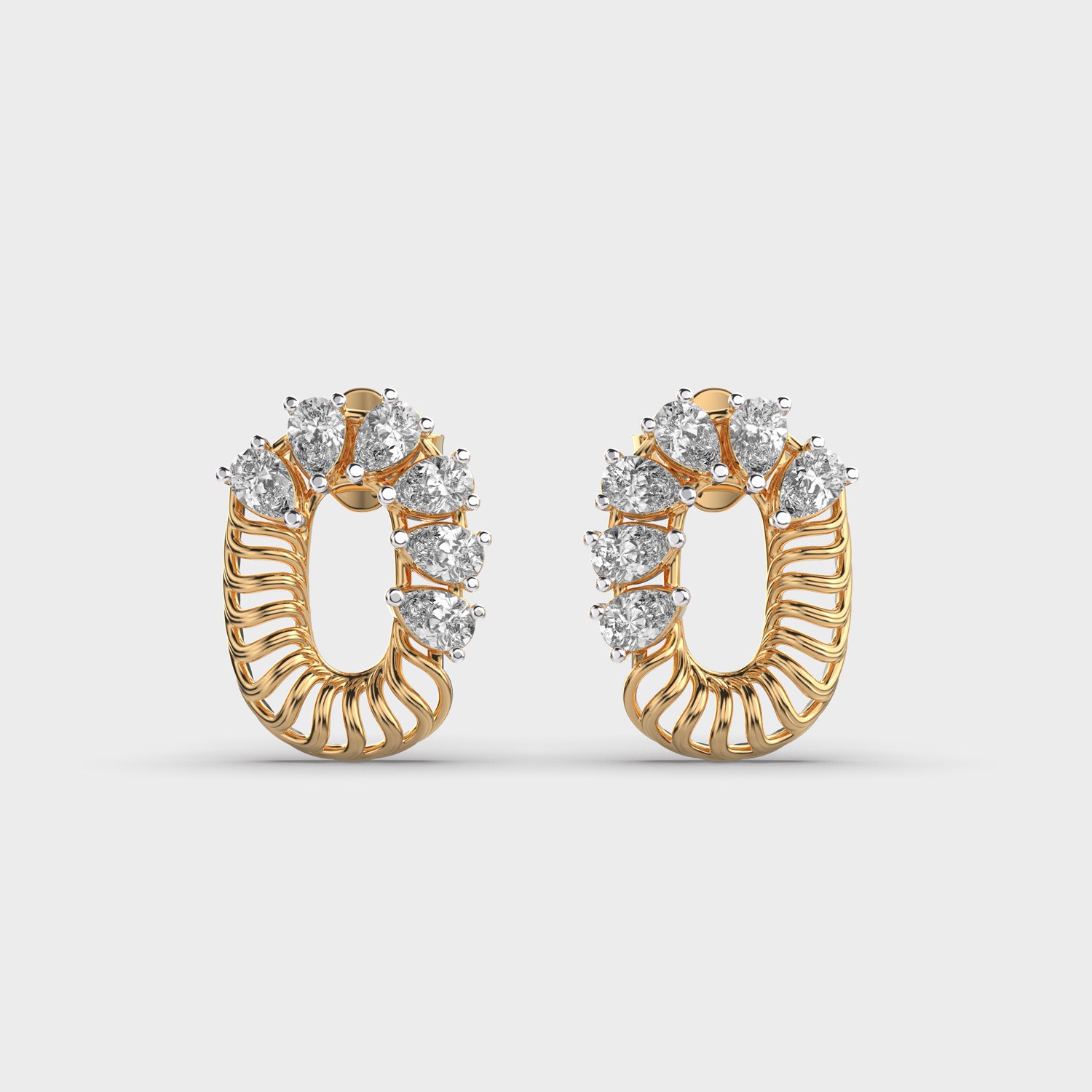 Guarded Petals Diamond Earrings