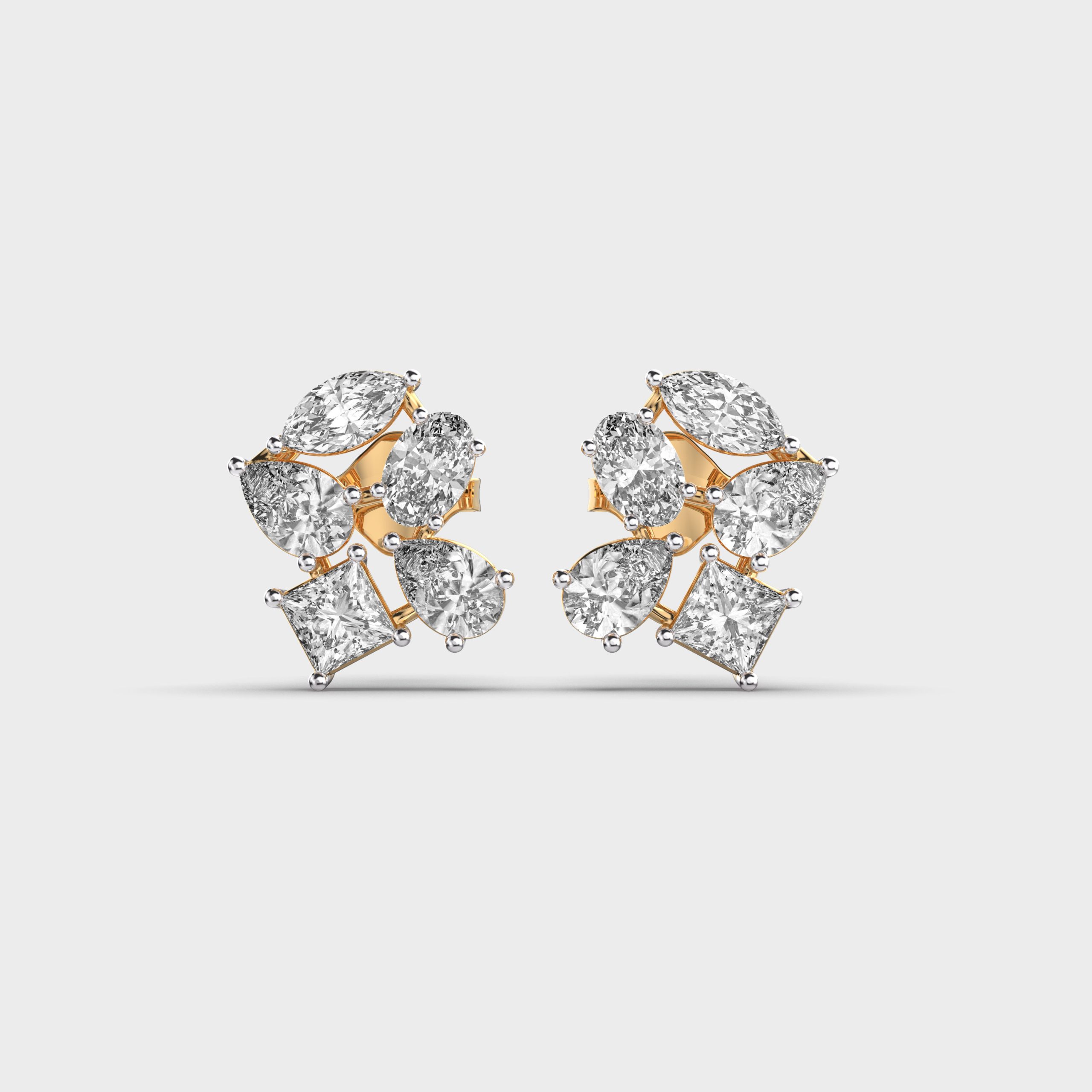 Abstract Collectible Diamond Earrings
