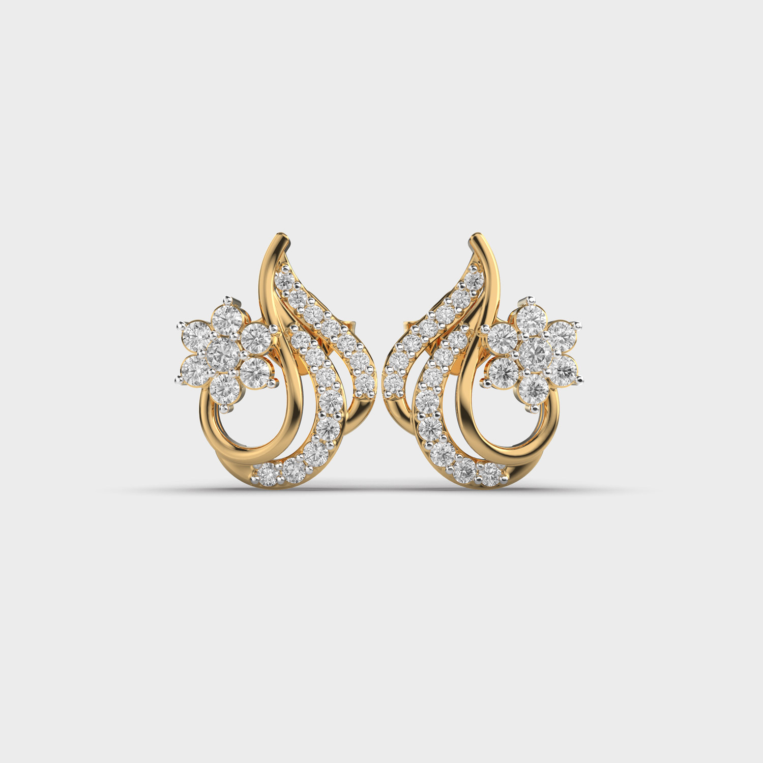 Floral Flames Diamond Studs