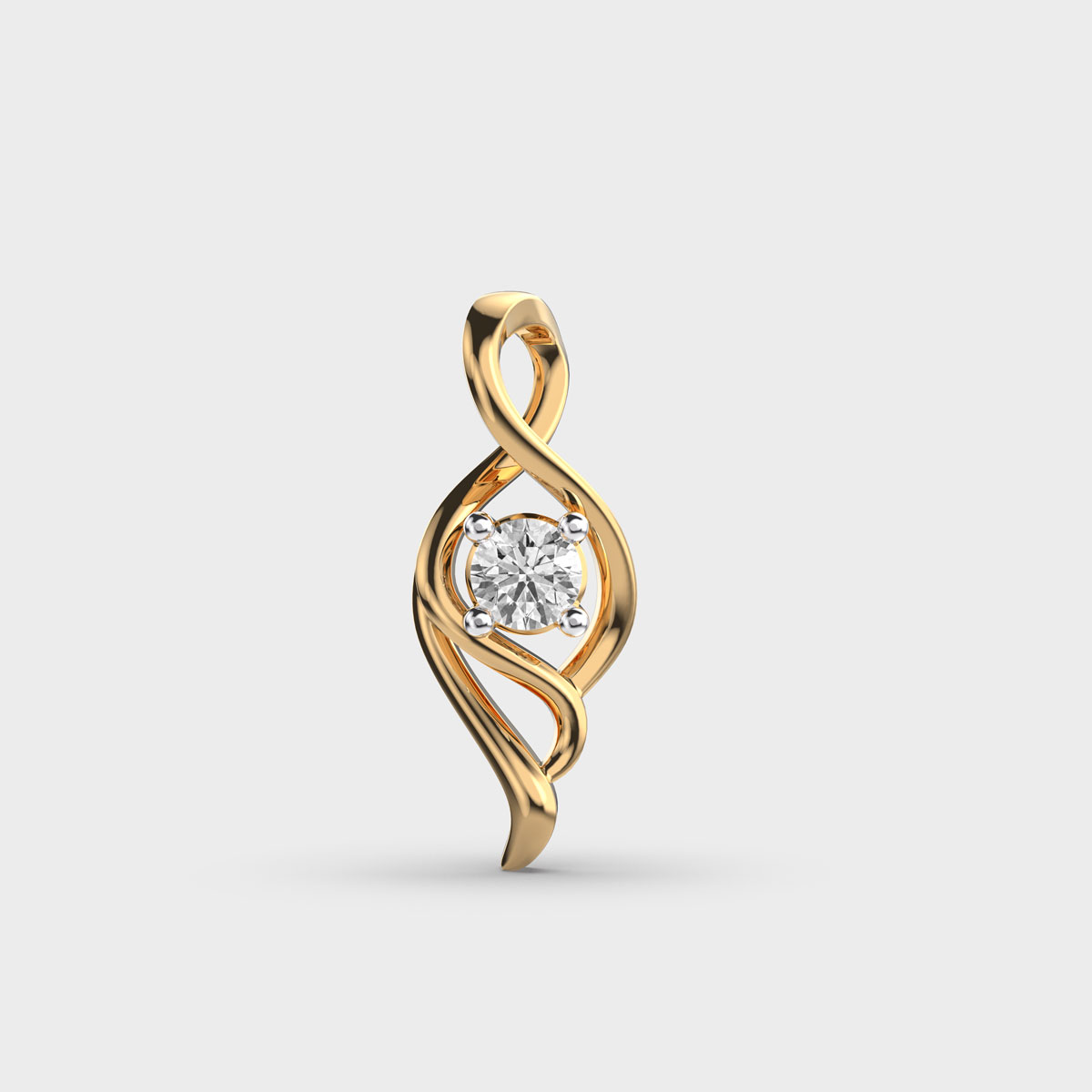 Wavy Flow Diamond Pendant