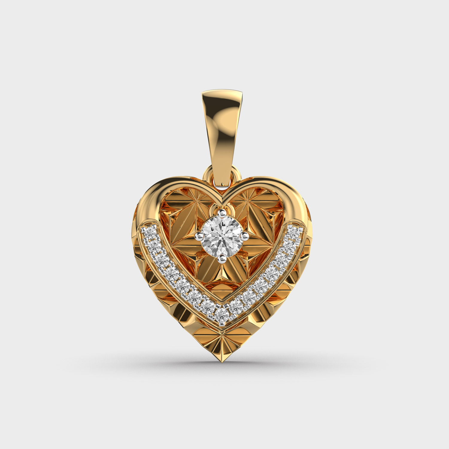Golden Heart Diamond Pendant