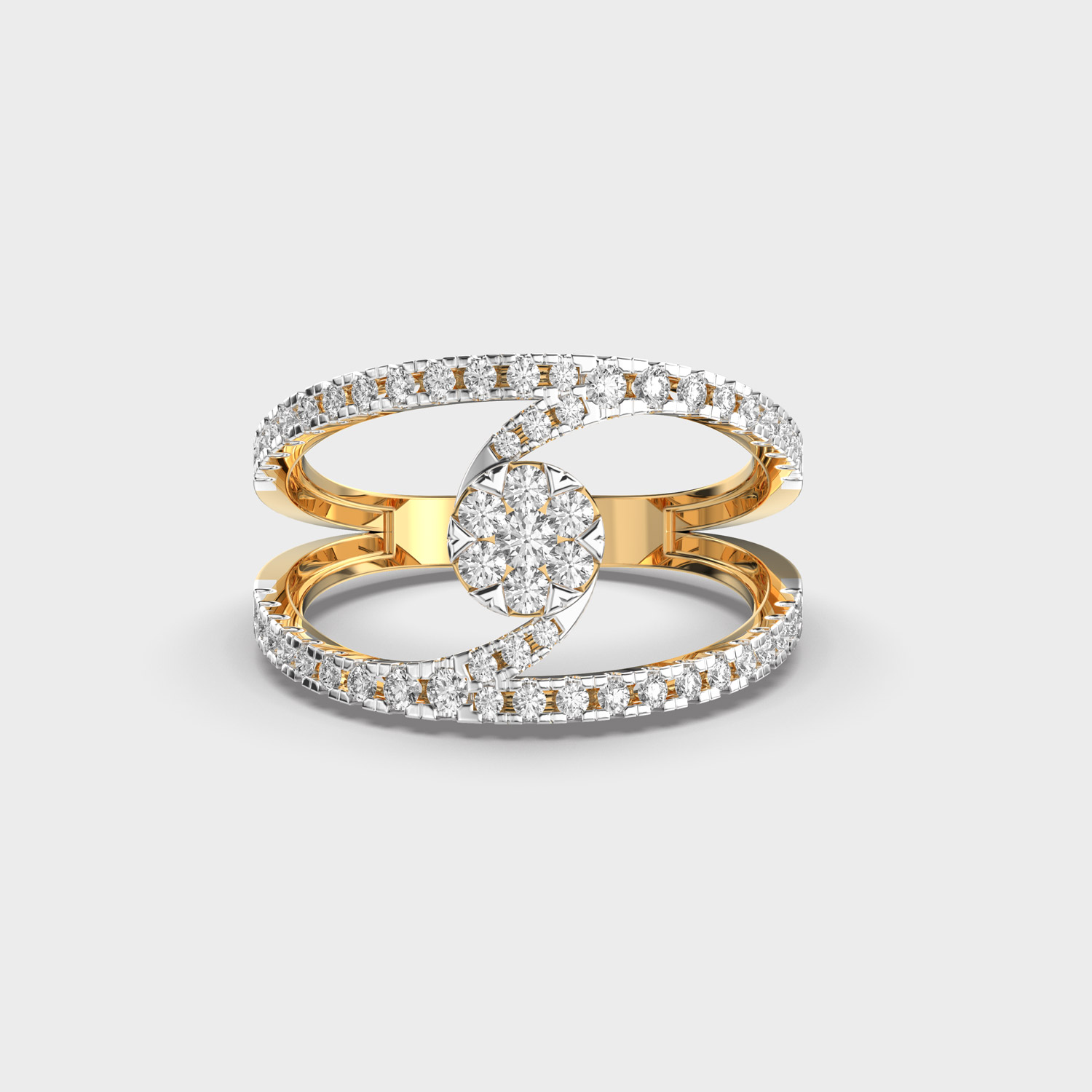 Swirling Flow Diamond Ring