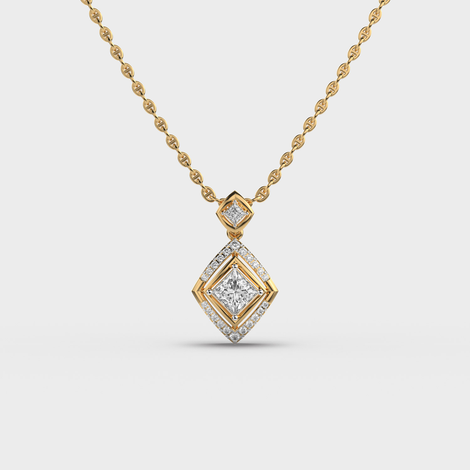 Sparkling Barfi Diamond Pendant