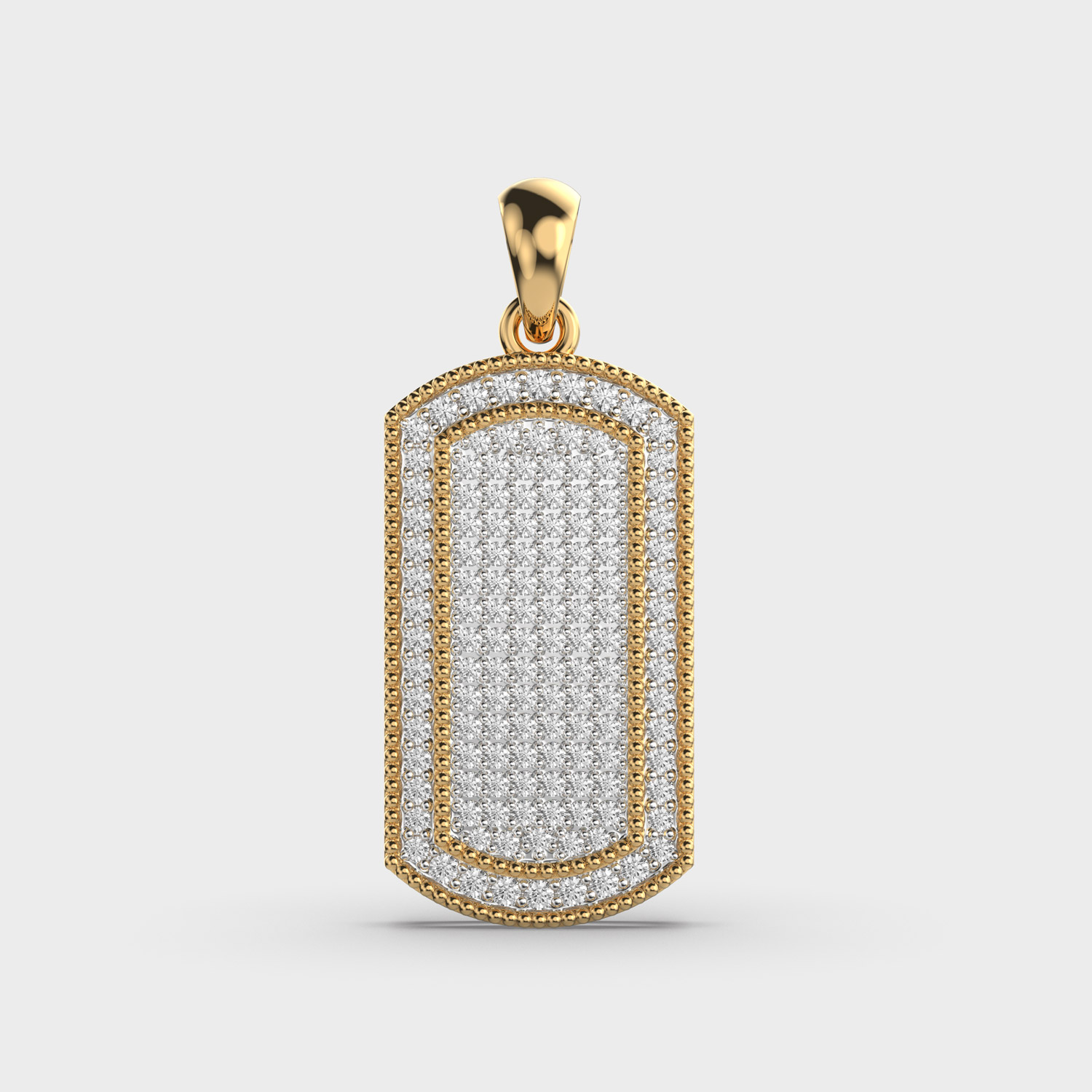 Oval Corner Rectangular Diamond Pendant