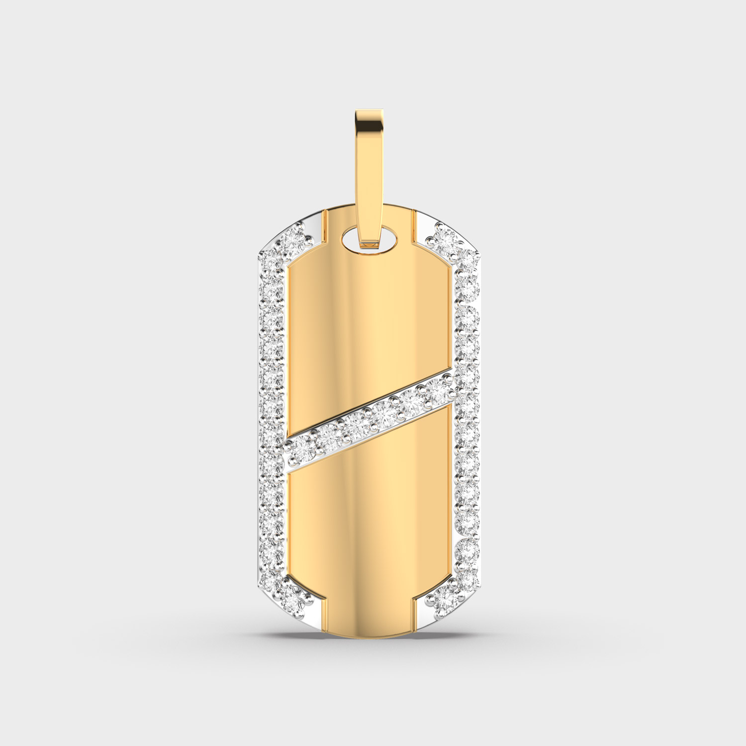Rectangular Blade Diamond Pendant