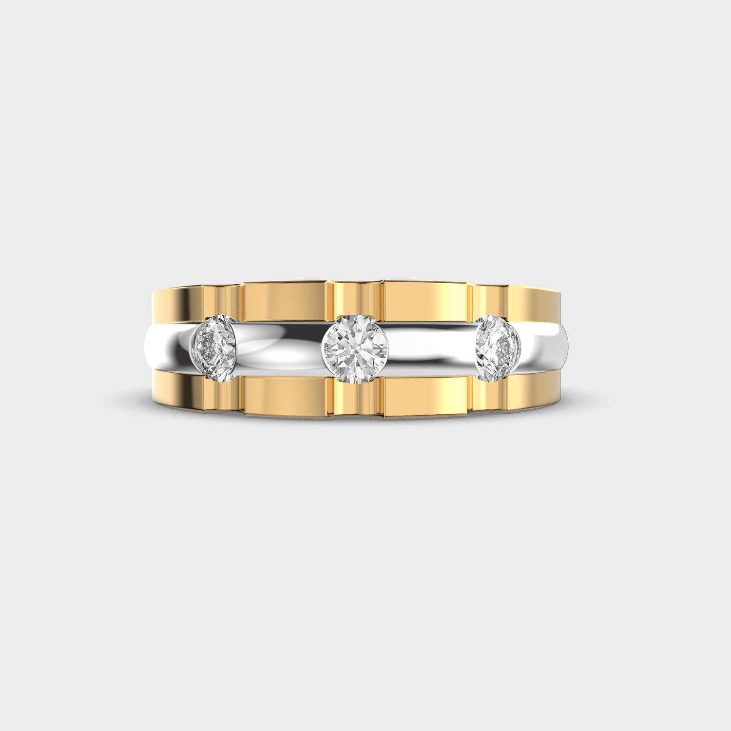 Dual Tone Diamond Band Ring