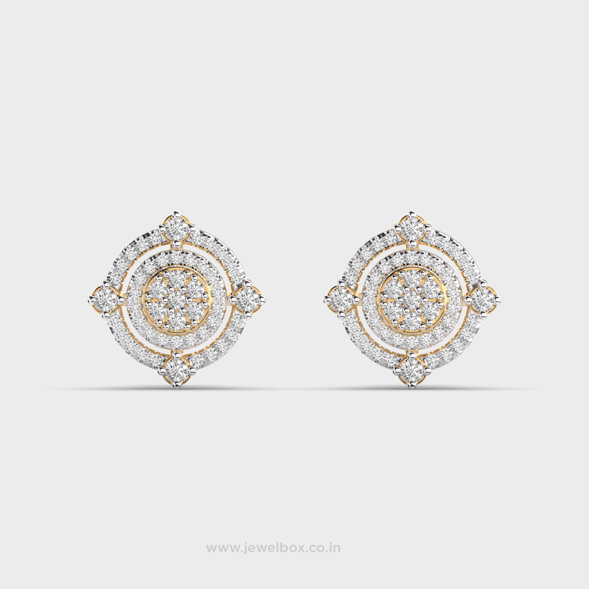 Chariot Wheel Round Diamond Studs
