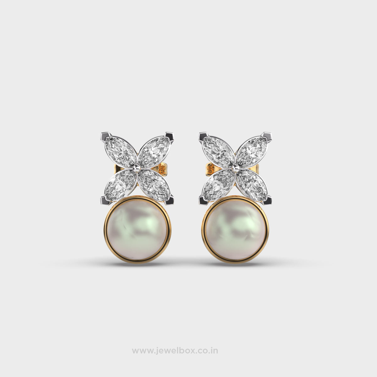 Bloomlight Pearl Drops Diamond Earrings