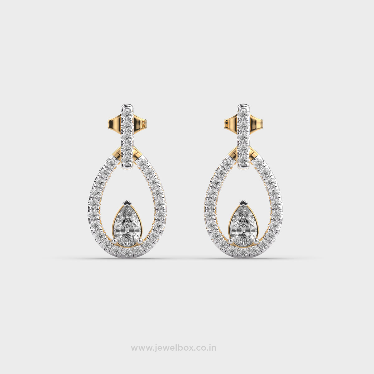 Dewdrop Spark Pear Diamond Earrings