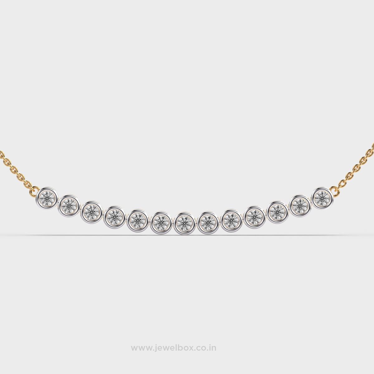 Stellar Stacks Diamond Necklace with Chain