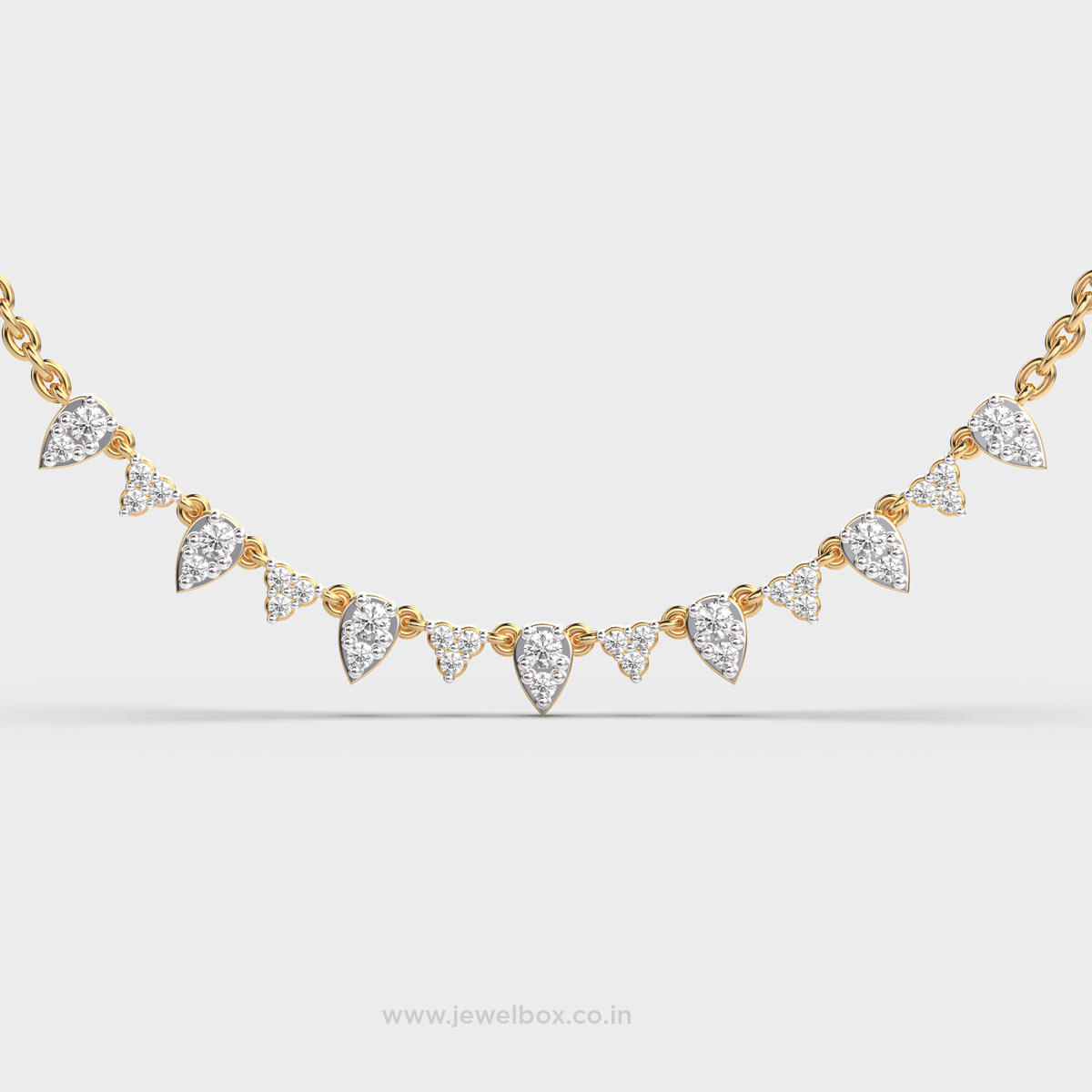 Stacked Grace Pear Diamond Necklace