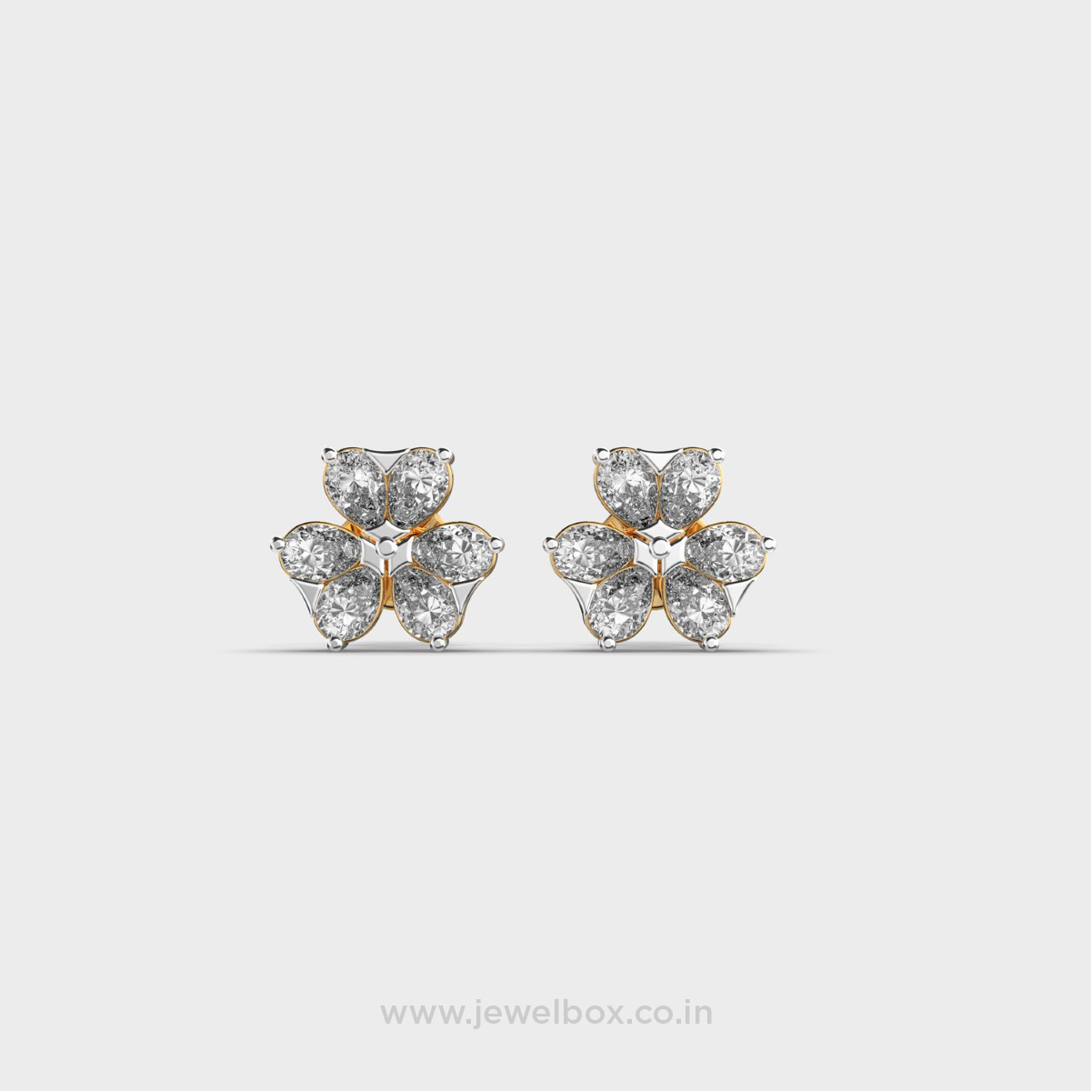 Blush Bloom Floral Diamond Studs