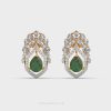 Gleaming Green Stone Diamond Earrings