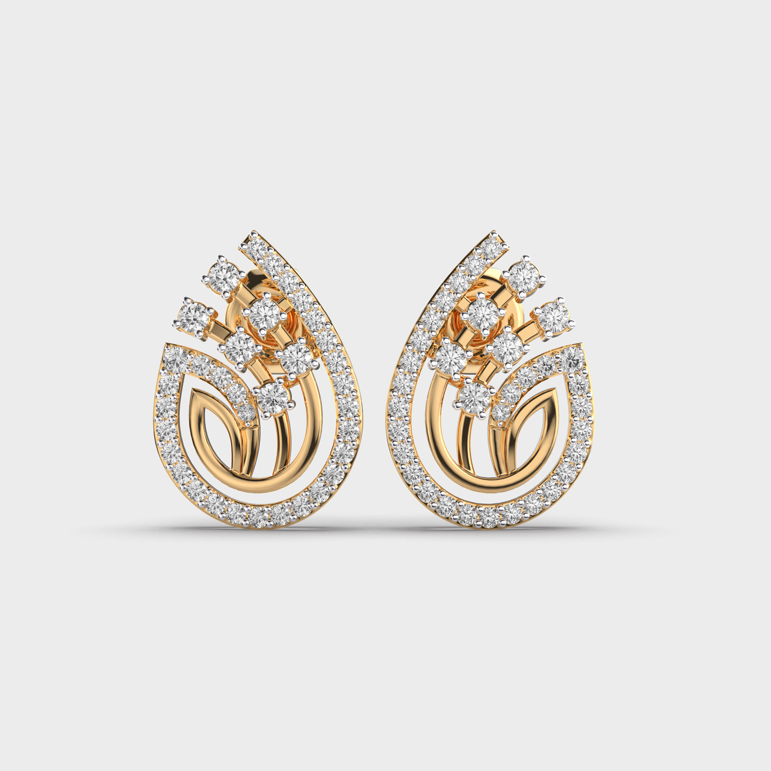 Elegant Peacock Diamond Earrings