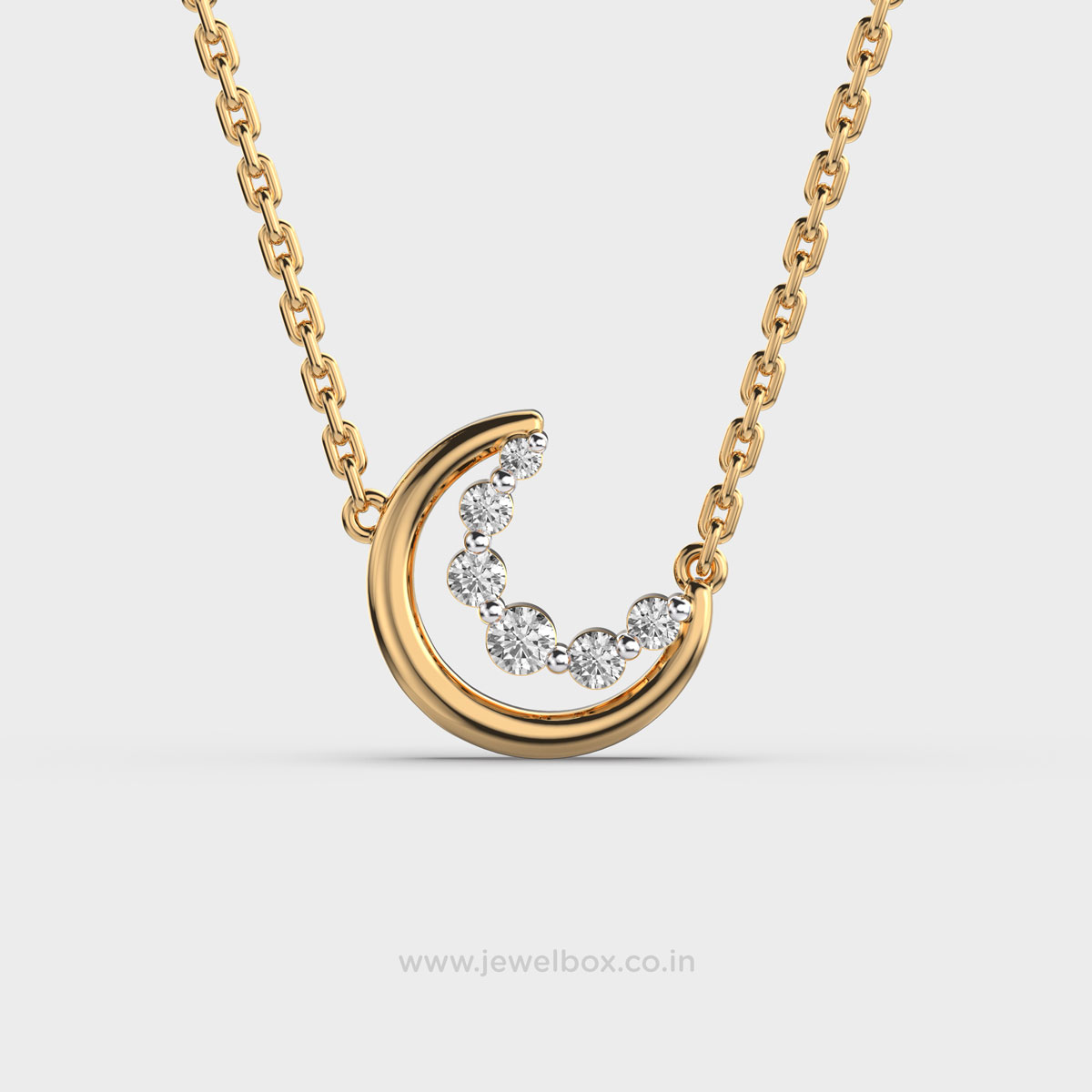 Moon Diamond Necklace with Chain
