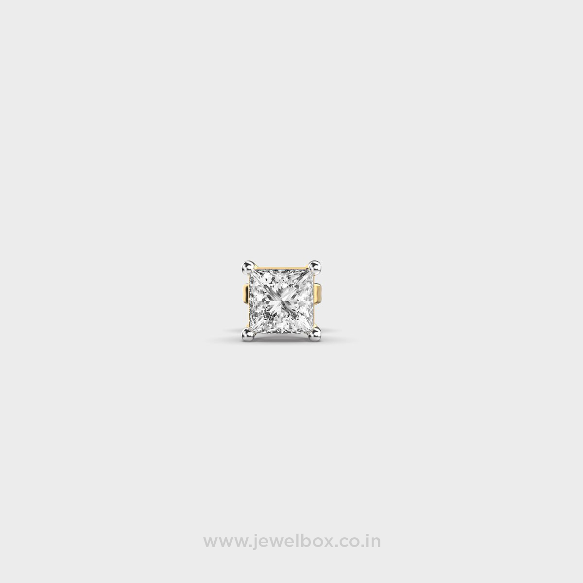 Grid Square Diamond Stud for Men
