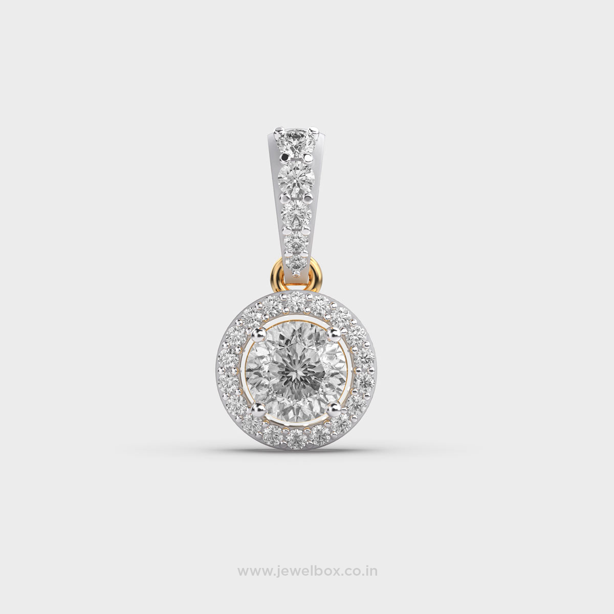 Halo Encrusted Padma Cut Diamond Pendant