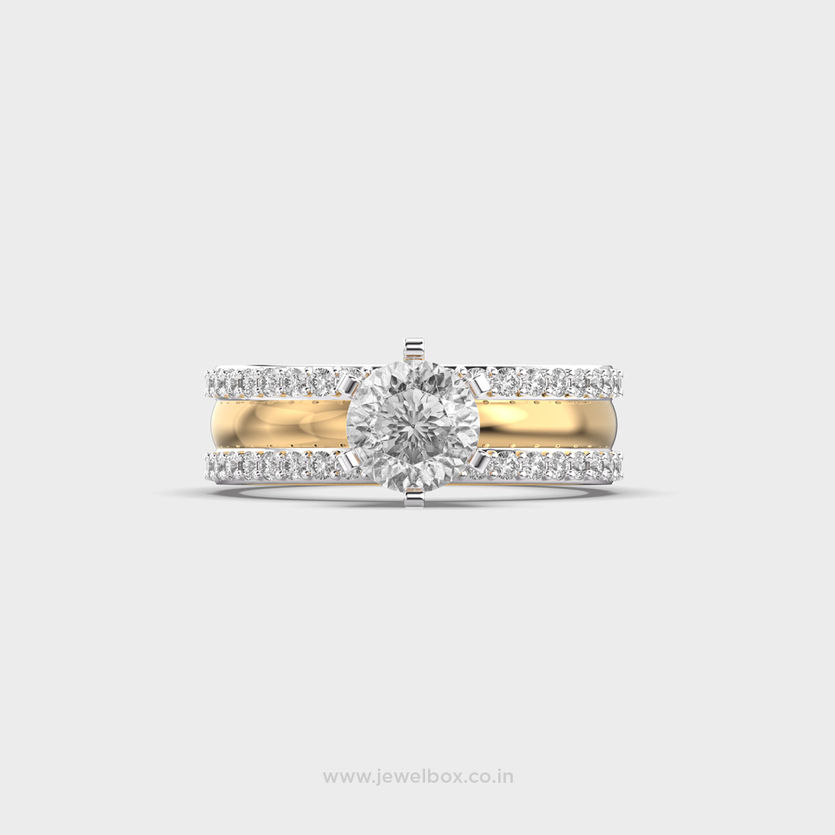 Dual Band Padma Cut Diamond Ring