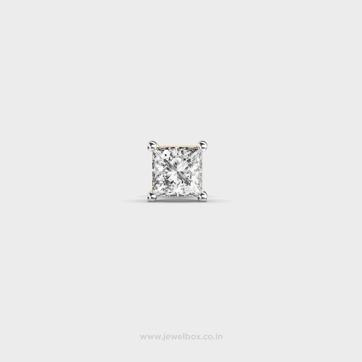 Statement Princess Cut Diamond Stud