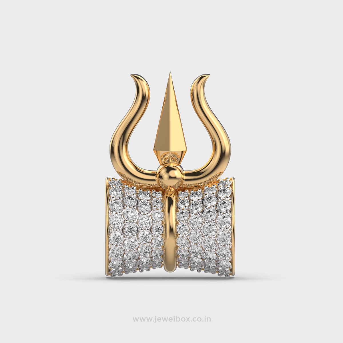 Shiva Trishul Diamond Pendant for Men